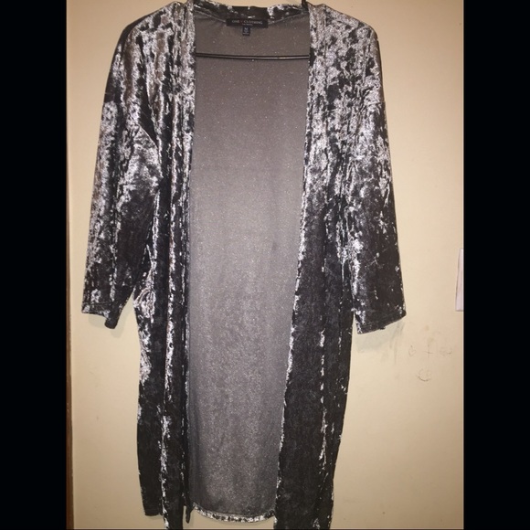 long velvet cardigan